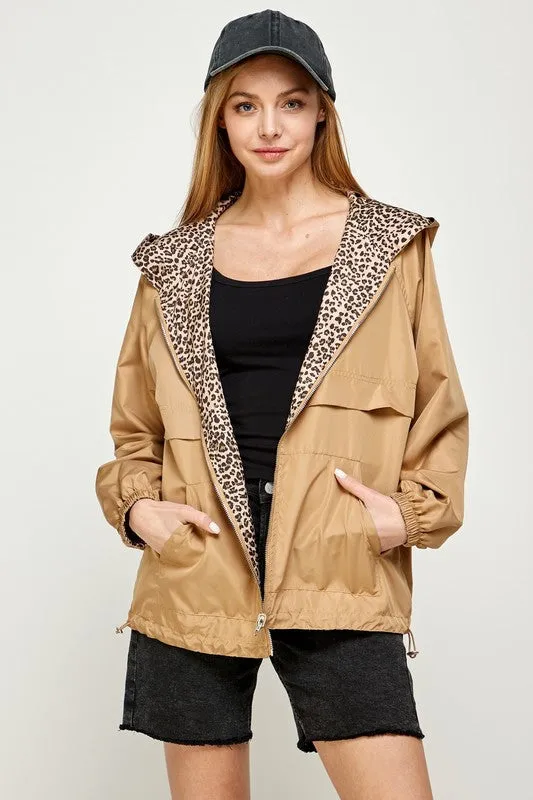 Sweet Generis REVERSIBLE CONTRAST PRINT ZIP UP WINDBREAKER HOODIE