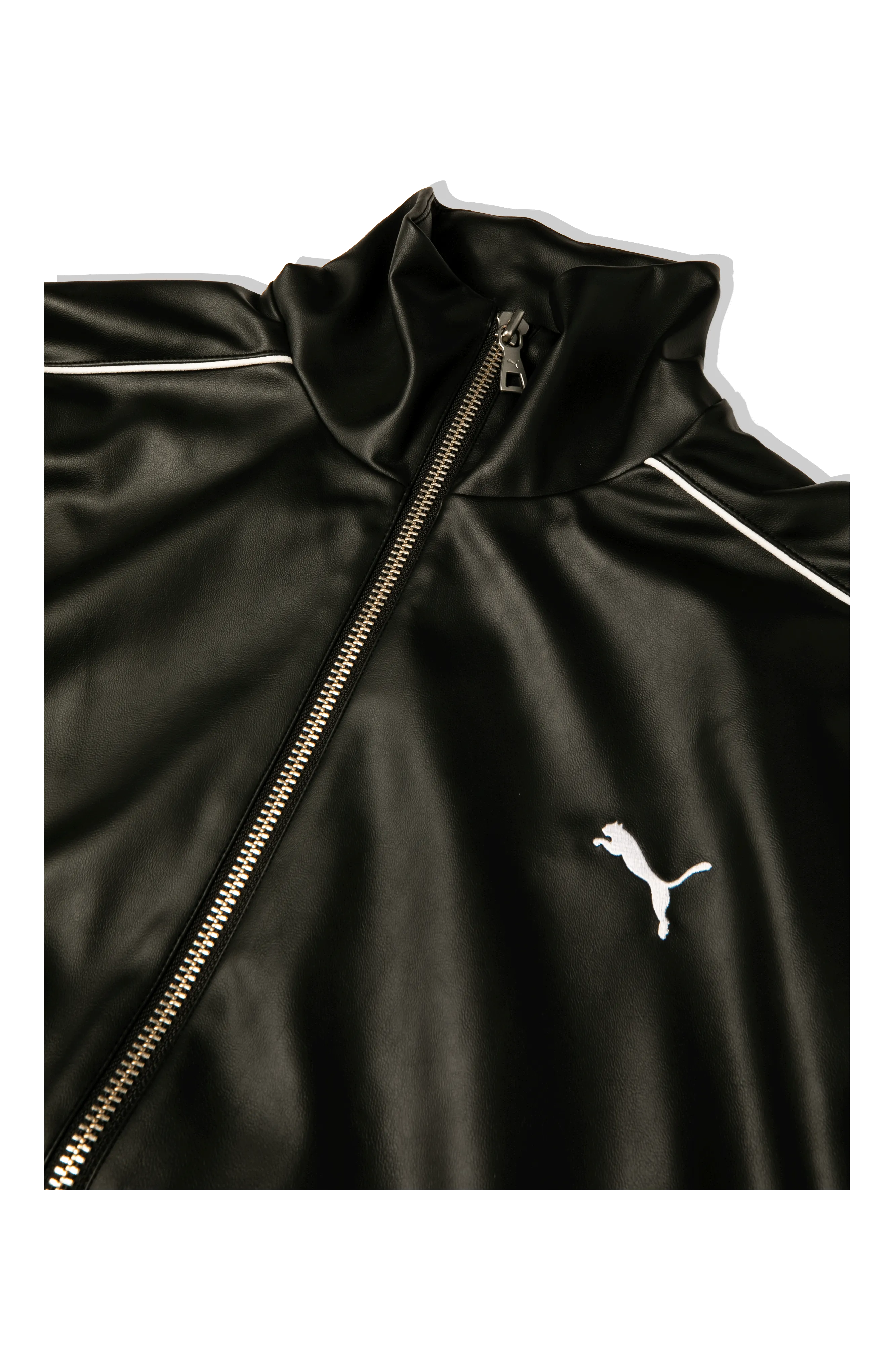 T7 Oversized Pleather Track Jacket