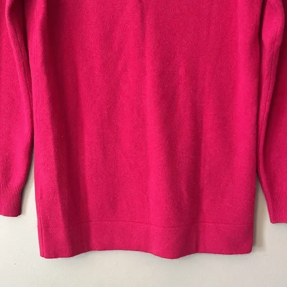 Takashimaya Japan 100% Cashmere Cardigan Sweater Pockets Size Medium Hot Pink
