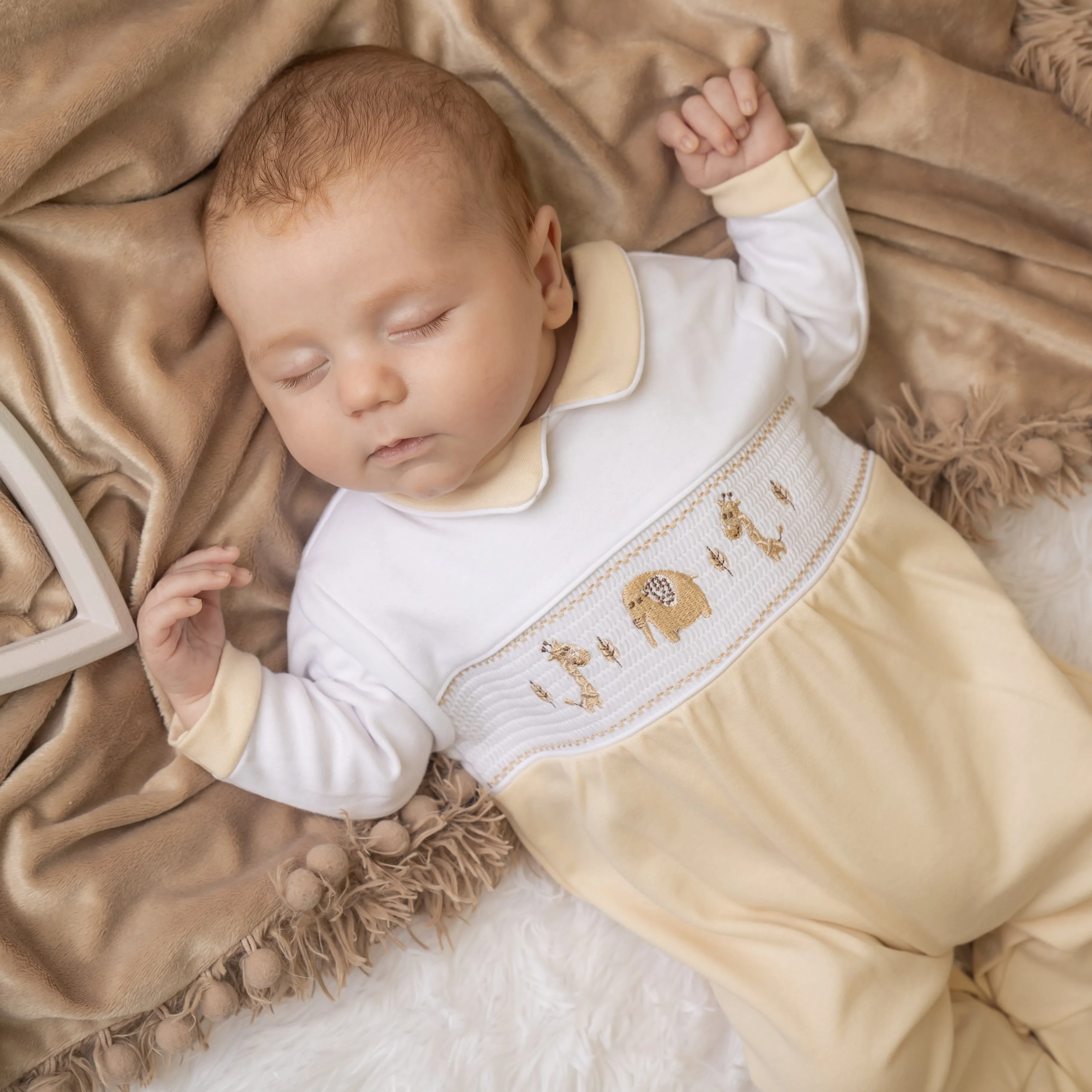 Taupe Jungle Friends Cotton Sleepsuit