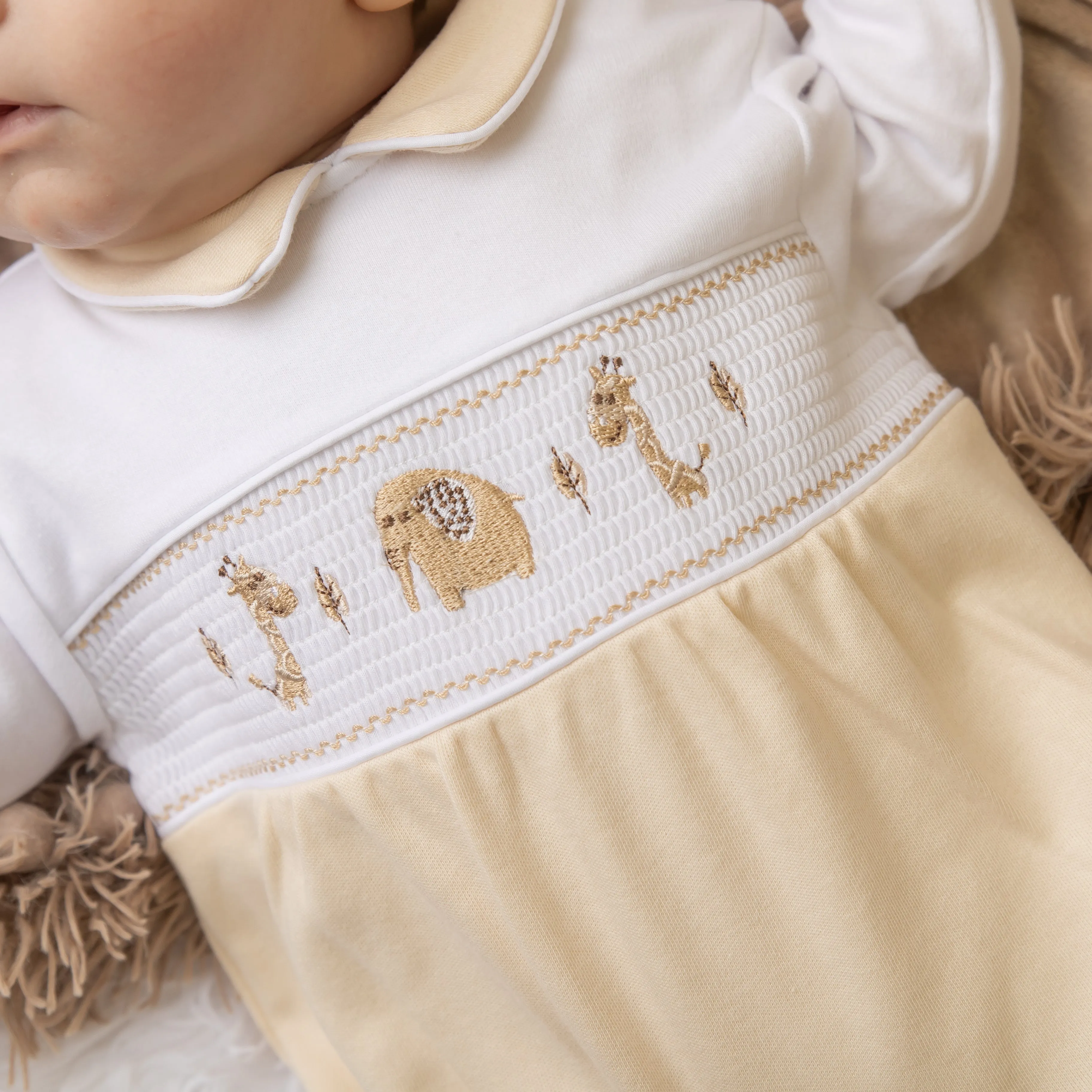 Taupe Jungle Friends Cotton Sleepsuit