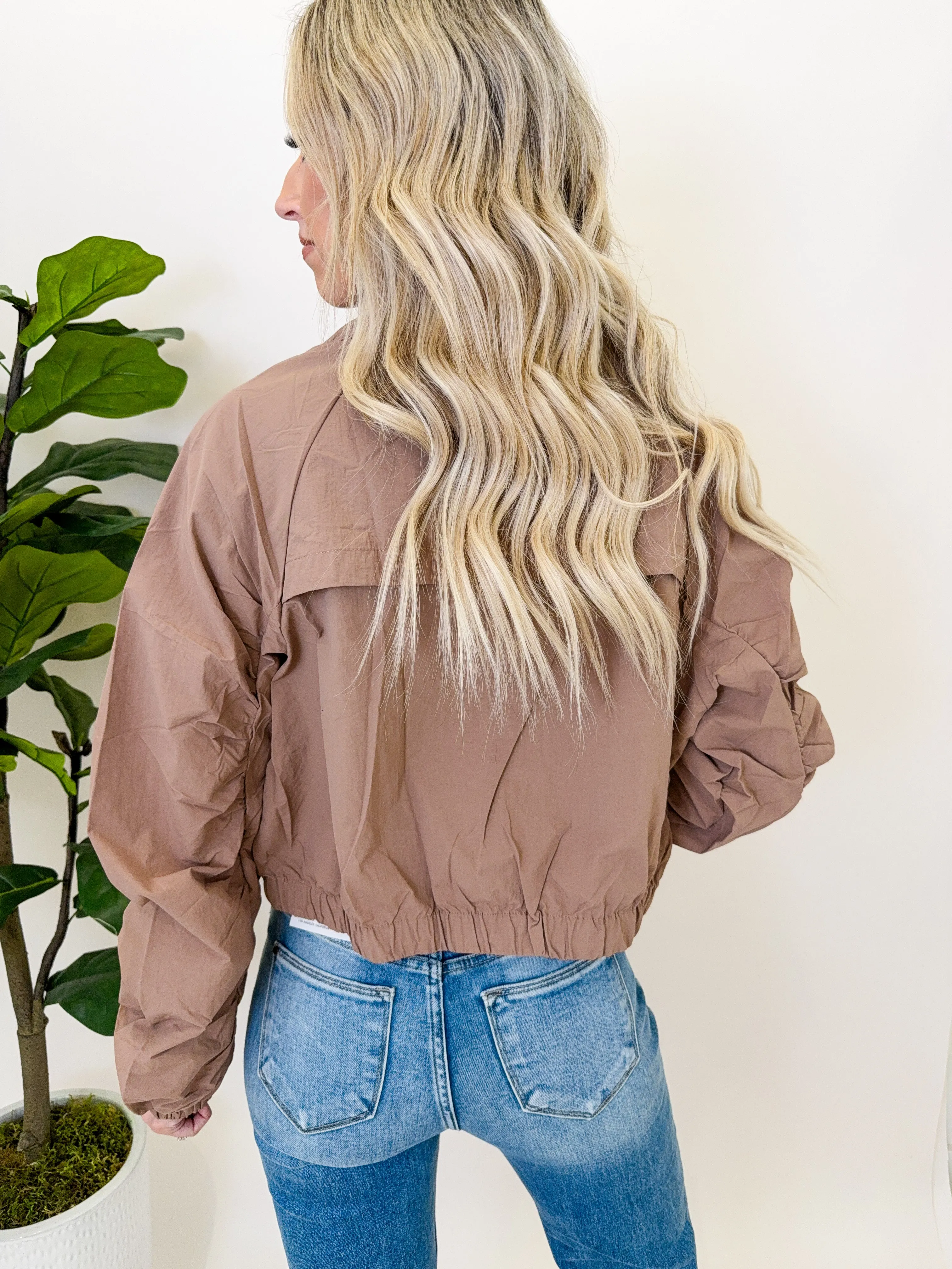 Taupe Windbreaker Jacket
