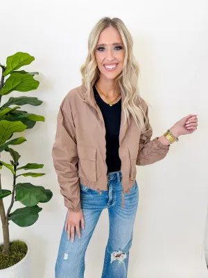 Taupe Windbreaker Jacket