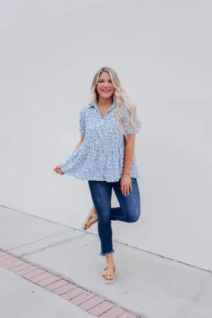 Tess Leopard Babydoll Blouse- FINAL SALE