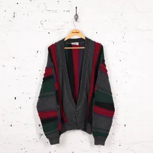 Texture Pattern Knit Cardigan - Grey - XL