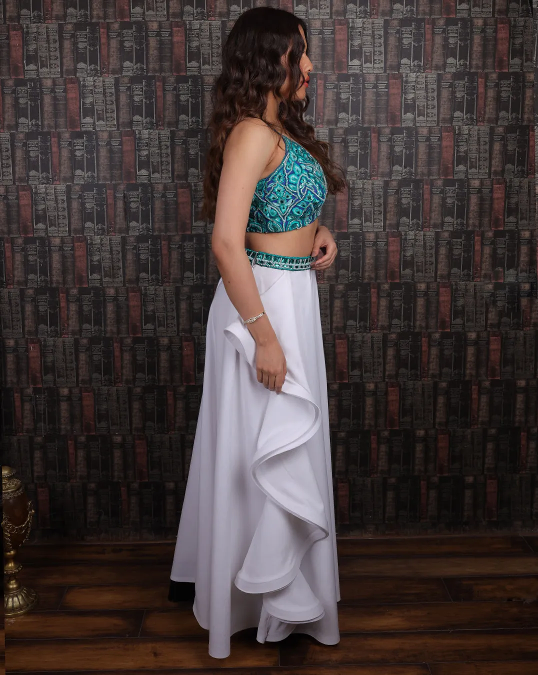 The Crop Top Ruffle Pant Set