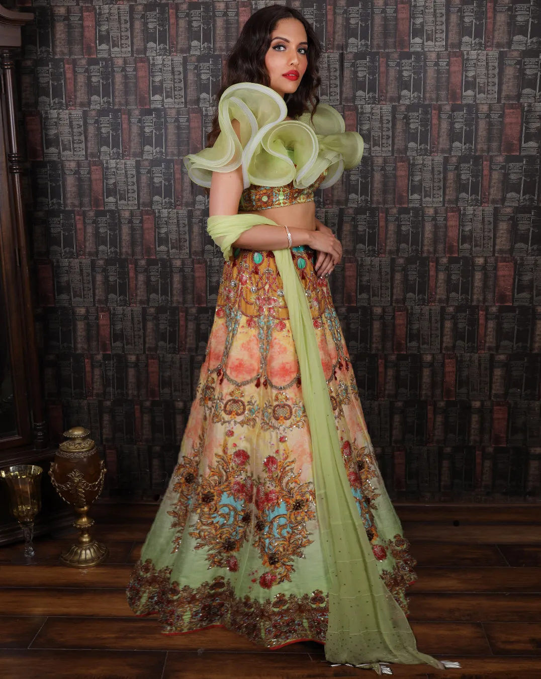 The Floral Green Lehenga