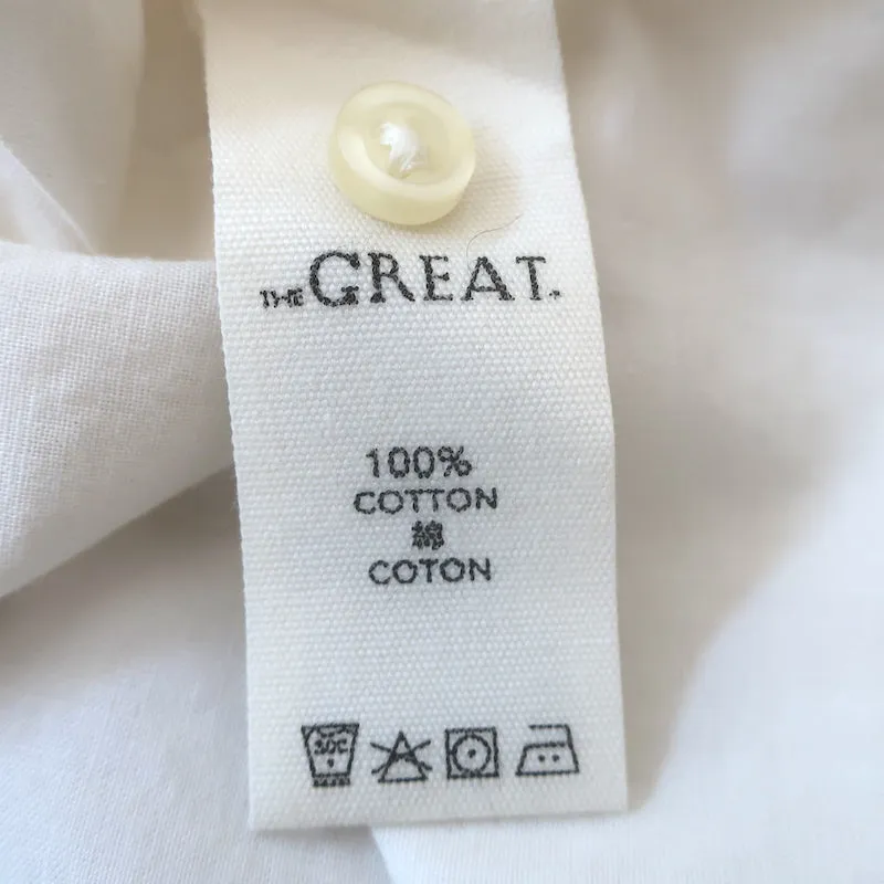 THE GREAT The Abbey Top Cream Cotton Size 2 Sleeveless Button-Up Blouse NEW