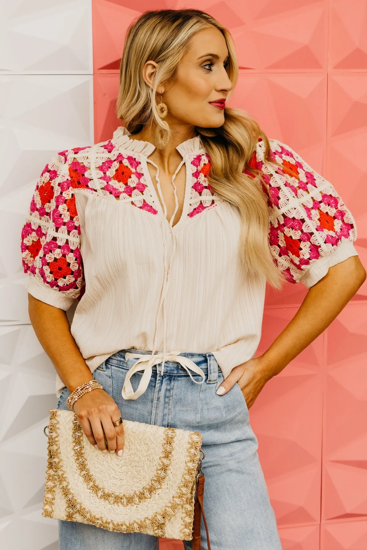 The Harmony Crochet Yoke Blouse