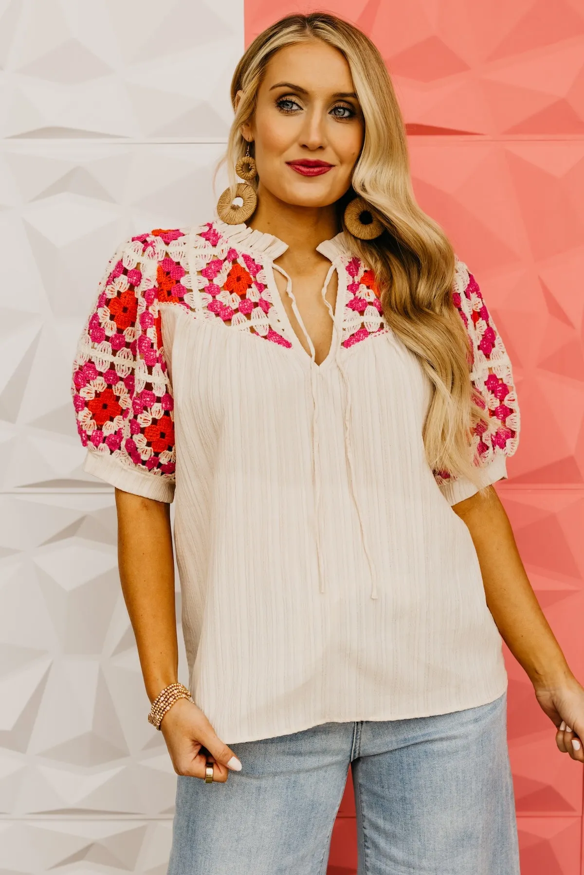 The Harmony Crochet Yoke Blouse
