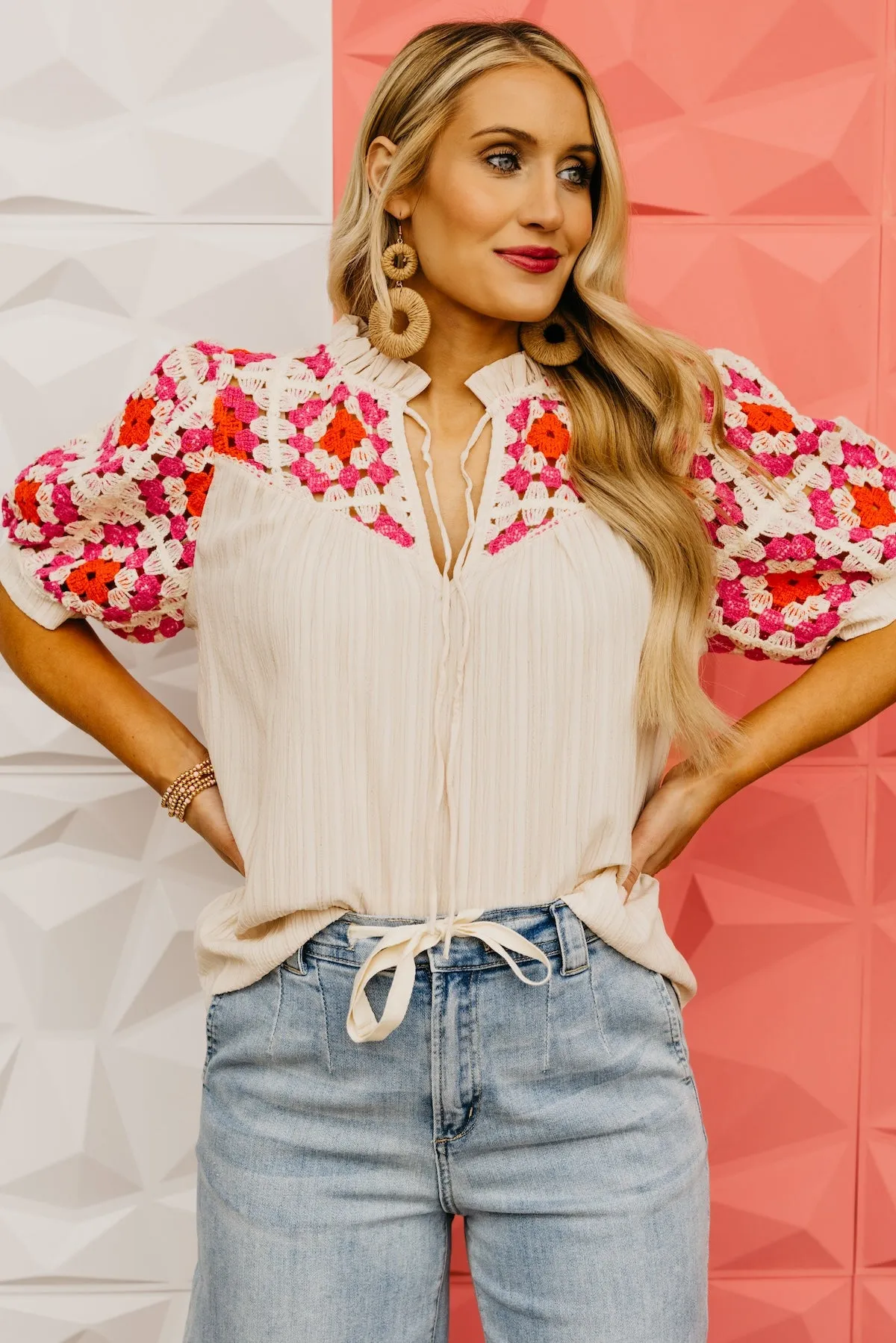 The Harmony Crochet Yoke Blouse