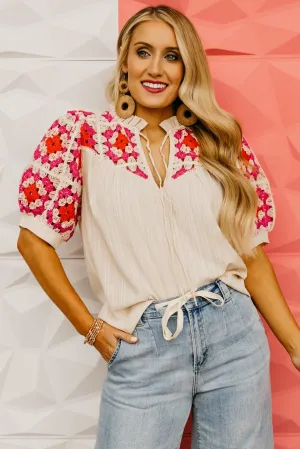 The Harmony Crochet Yoke Blouse