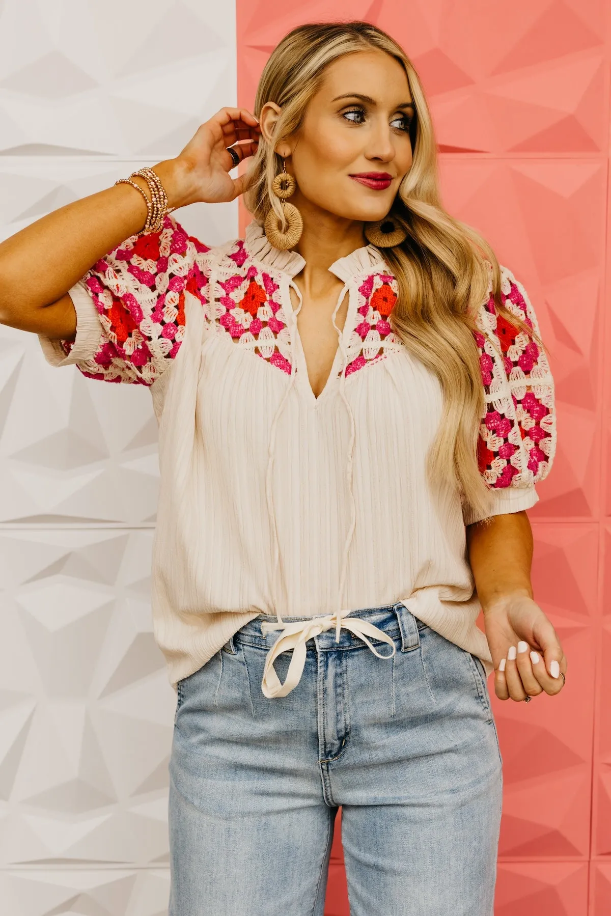 The Harmony Crochet Yoke Blouse