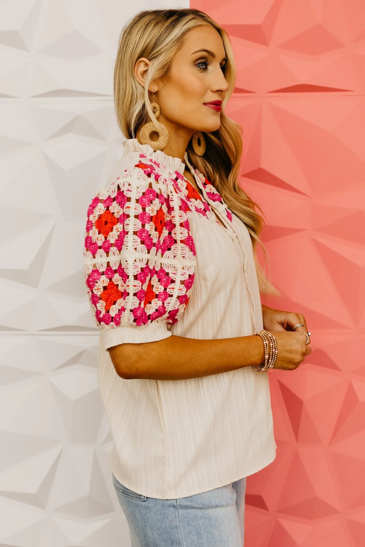 The Harmony Crochet Yoke Blouse
