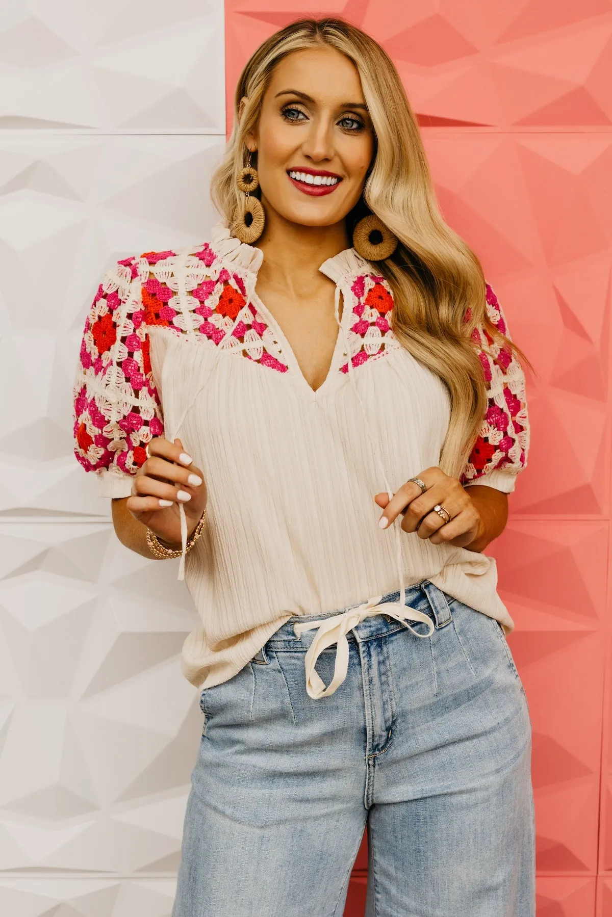 The Harmony Crochet Yoke Blouse