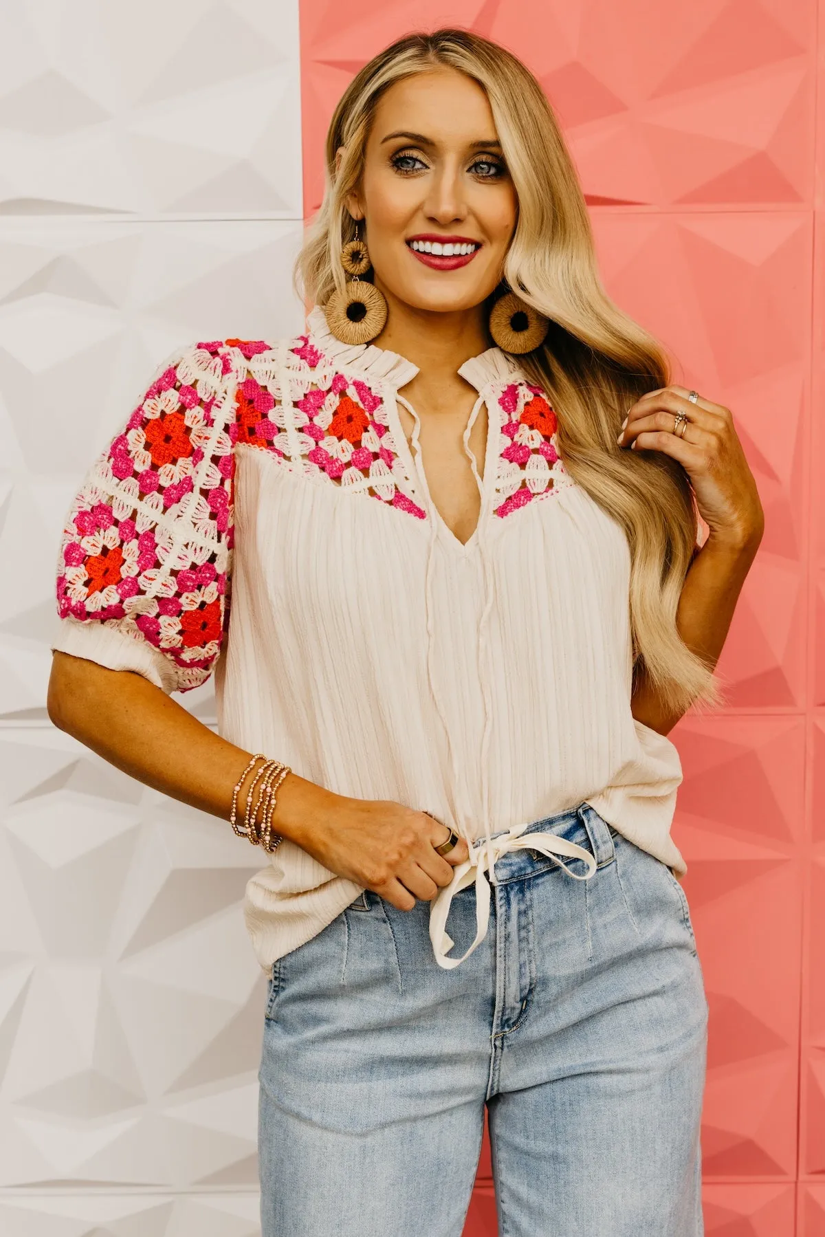 The Harmony Crochet Yoke Blouse