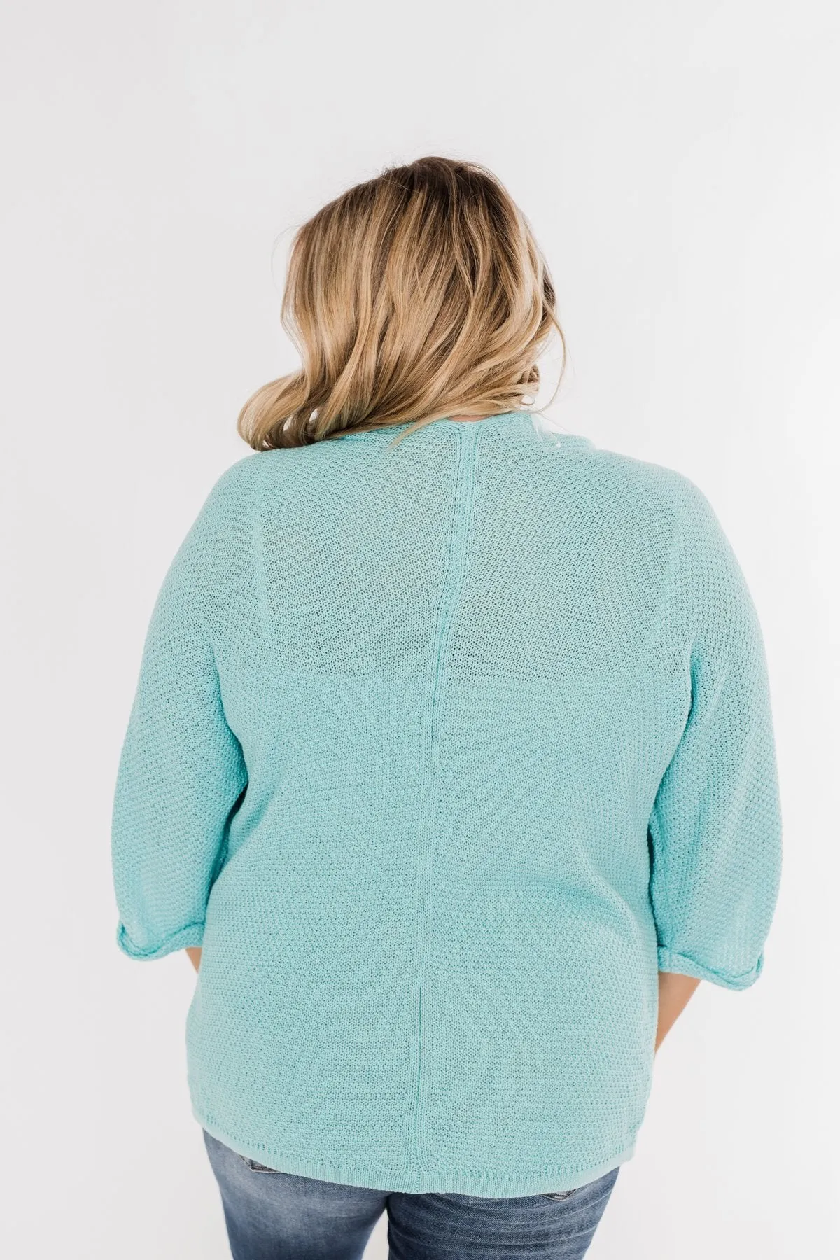 The Perfect Knit Cardigan- Aqua Blue