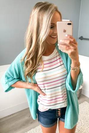 The Perfect Knit Cardigan- Aqua Blue