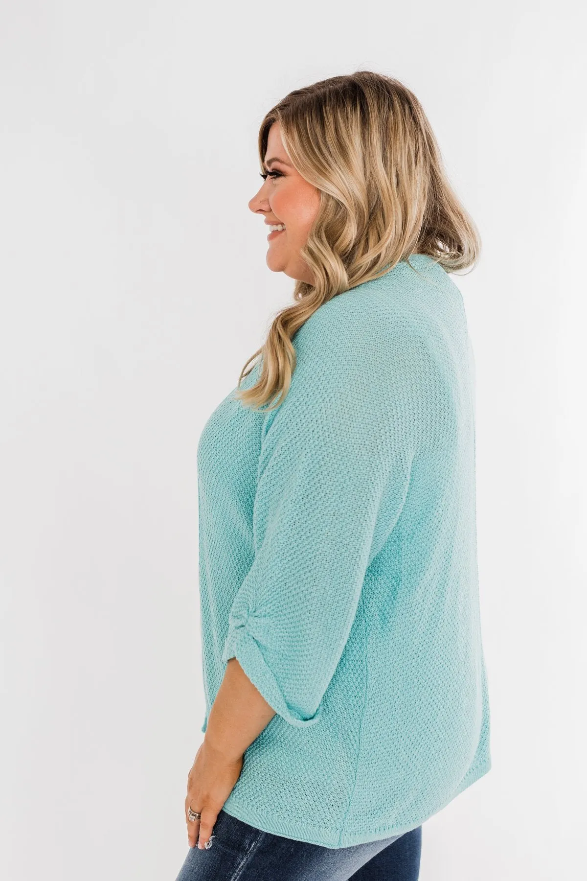 The Perfect Knit Cardigan- Aqua Blue