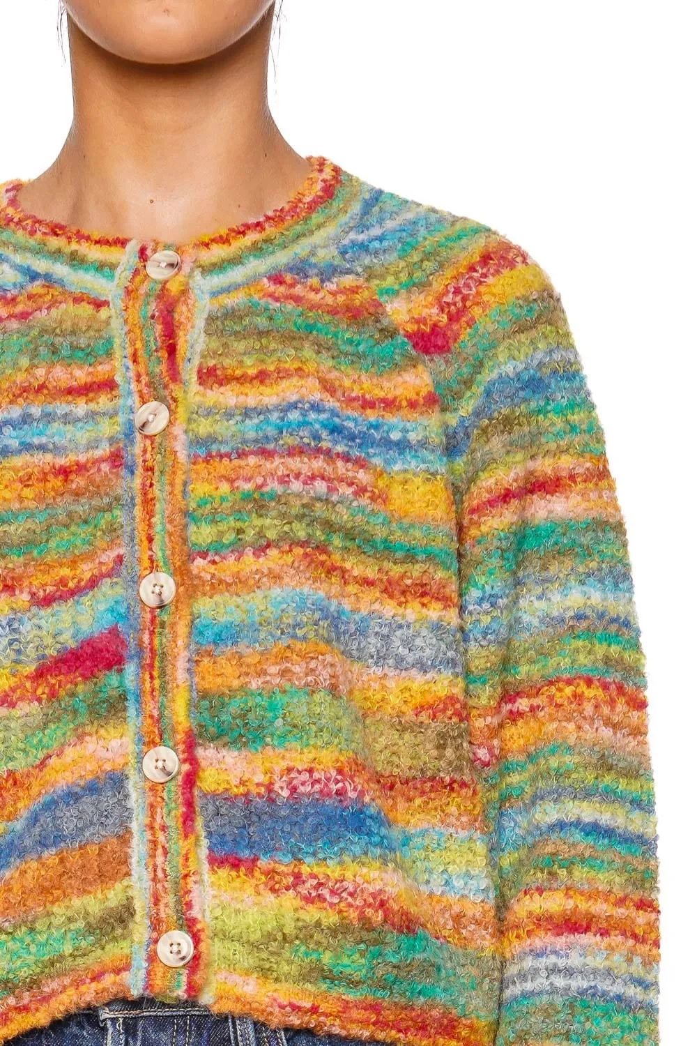 The Raglan Fancy Fade Crop Cardigan