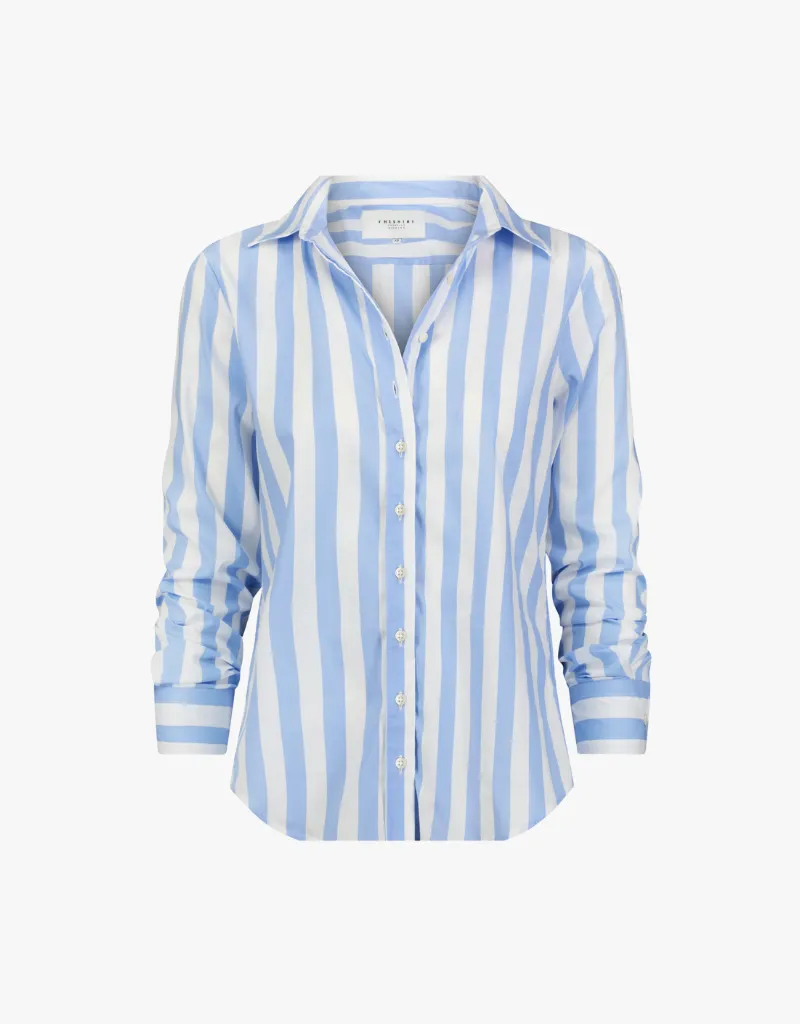 The Shirt The Boyfriend Shirt in Wide Sky Blue & White Stripe