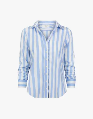 The Shirt The Boyfriend Shirt in Wide Sky Blue & White Stripe