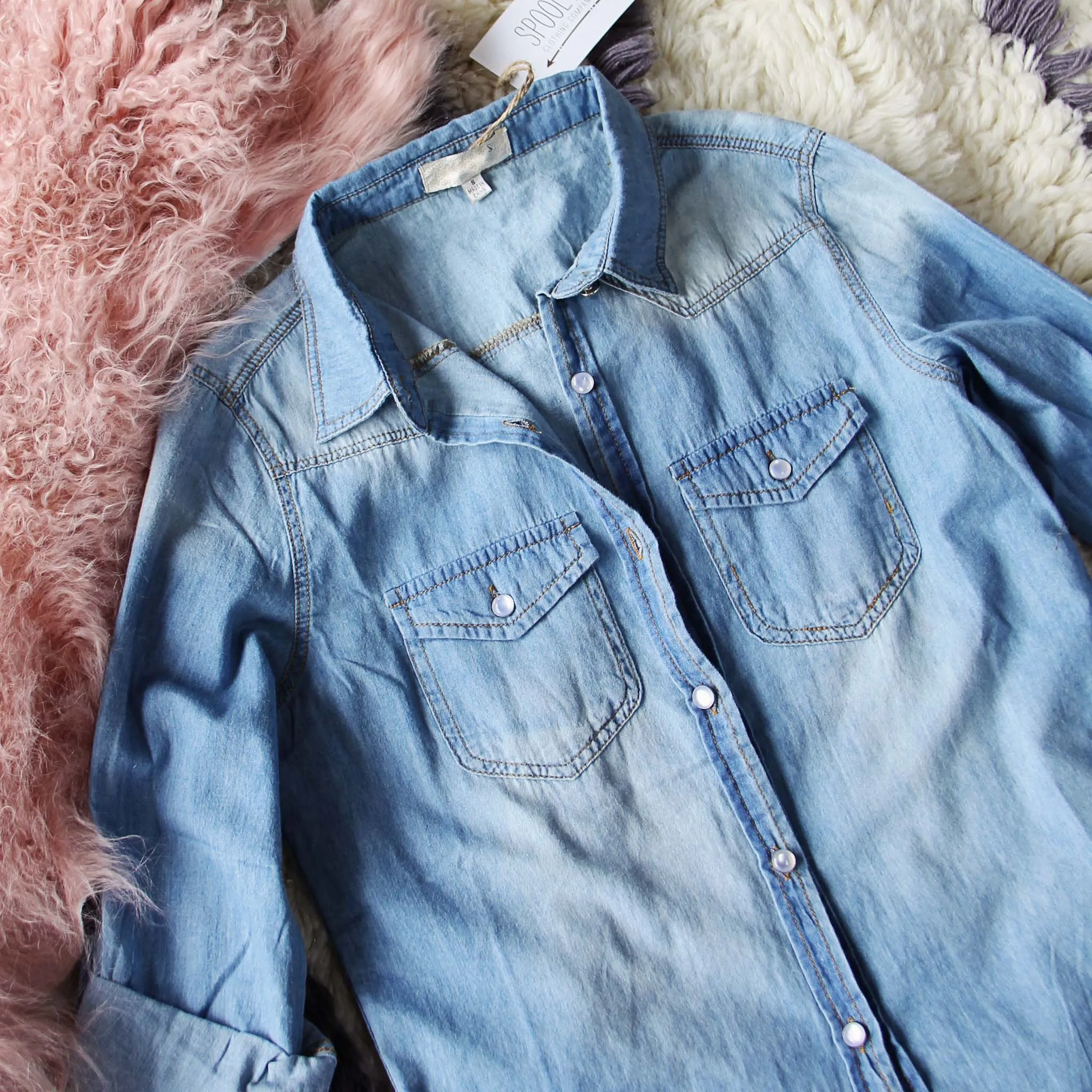 The Tanner Denim Shirt in Medium Wash