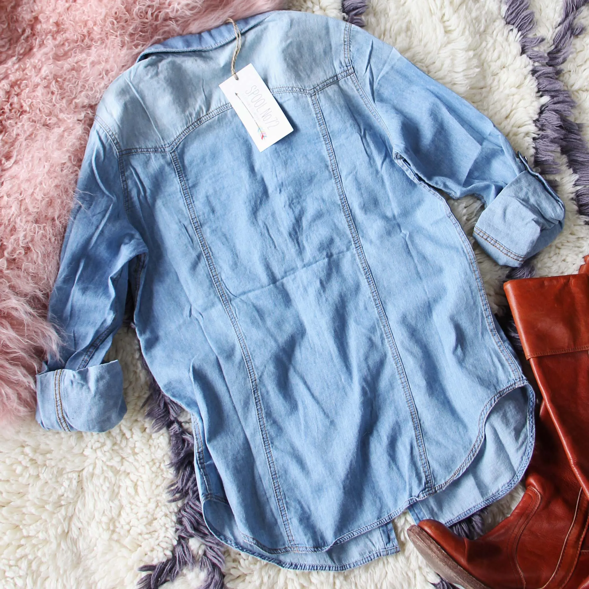 The Tanner Denim Shirt in Medium Wash