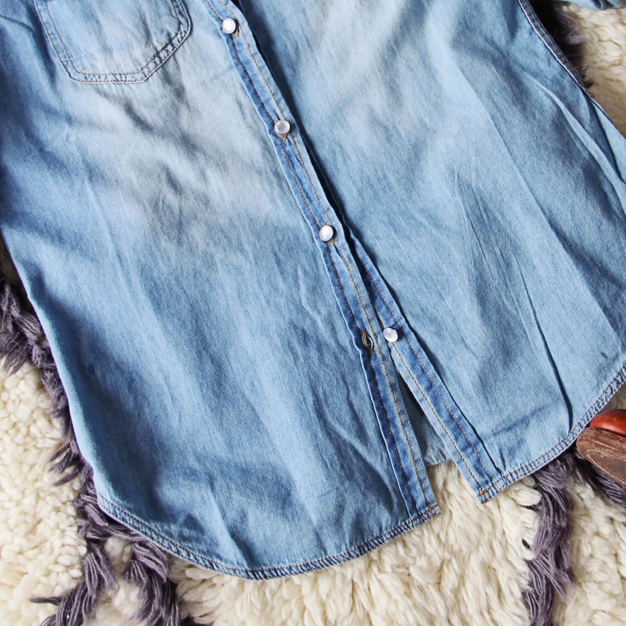 The Tanner Denim Shirt in Medium Wash