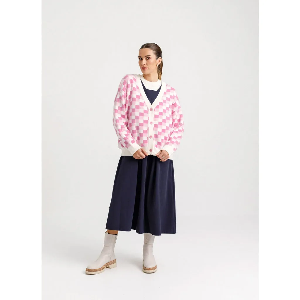 THING THING BLOCK CARDIGAN - BALLERINA