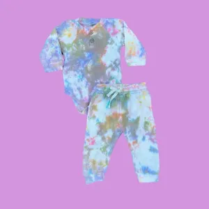 Toddler Rainbow Tie Dye Onesie Jogger Set