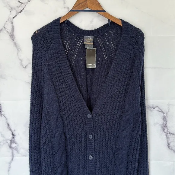 TORRID Outlander The Series Women's Navy Sweater Cardigan Size 3X