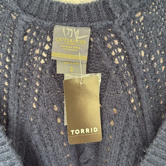 TORRID Outlander The Series Women's Navy Sweater Cardigan Size 3X