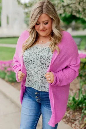 Truth Be Told Knitted Cardigan- Orchid