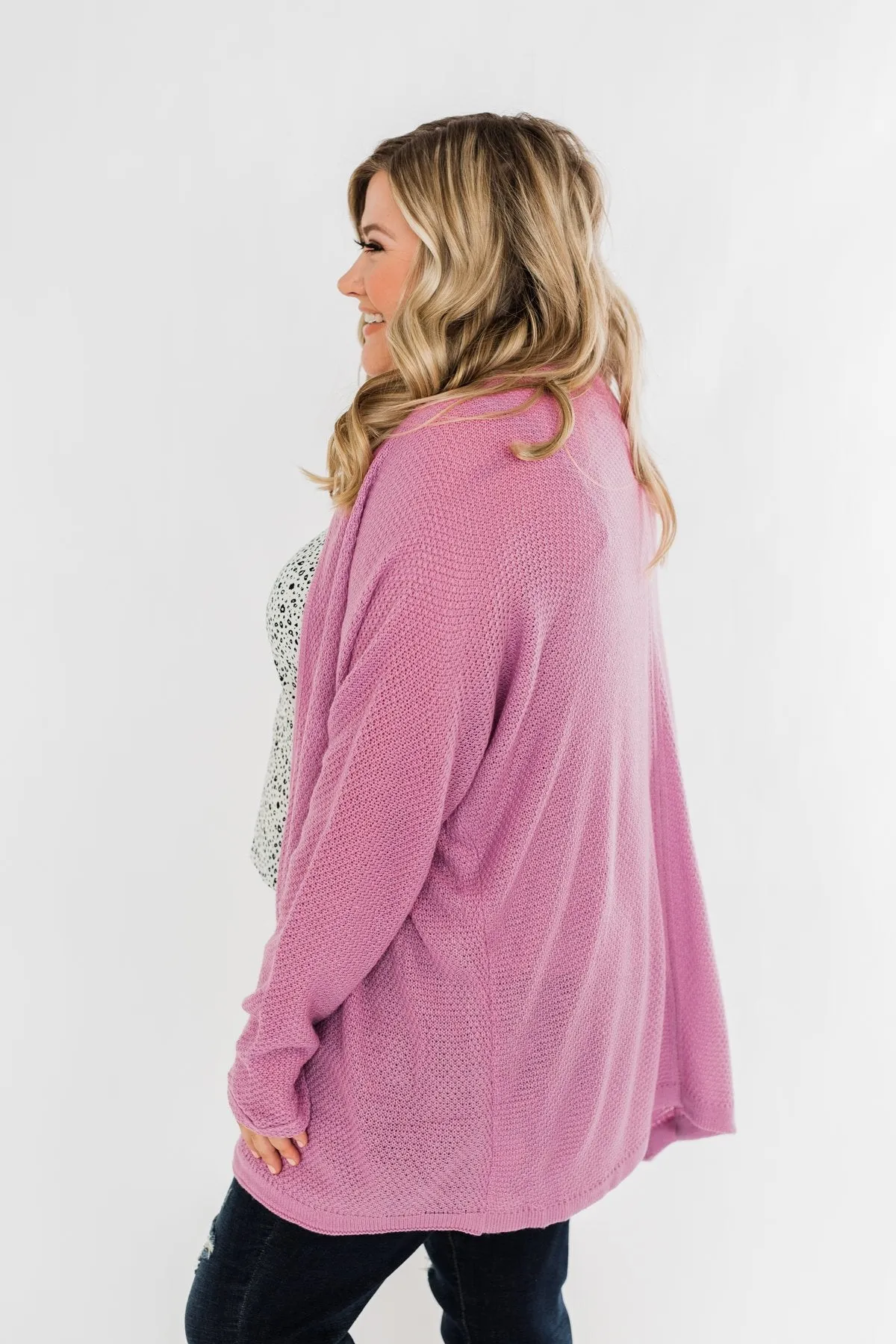Truth Be Told Knitted Cardigan- Orchid