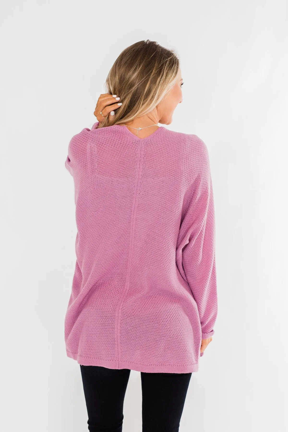 Truth Be Told Knitted Cardigan- Orchid
