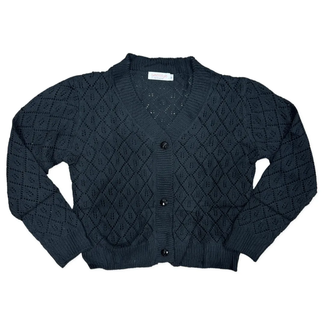 Tweenstyle Black Button Down Cardigan
