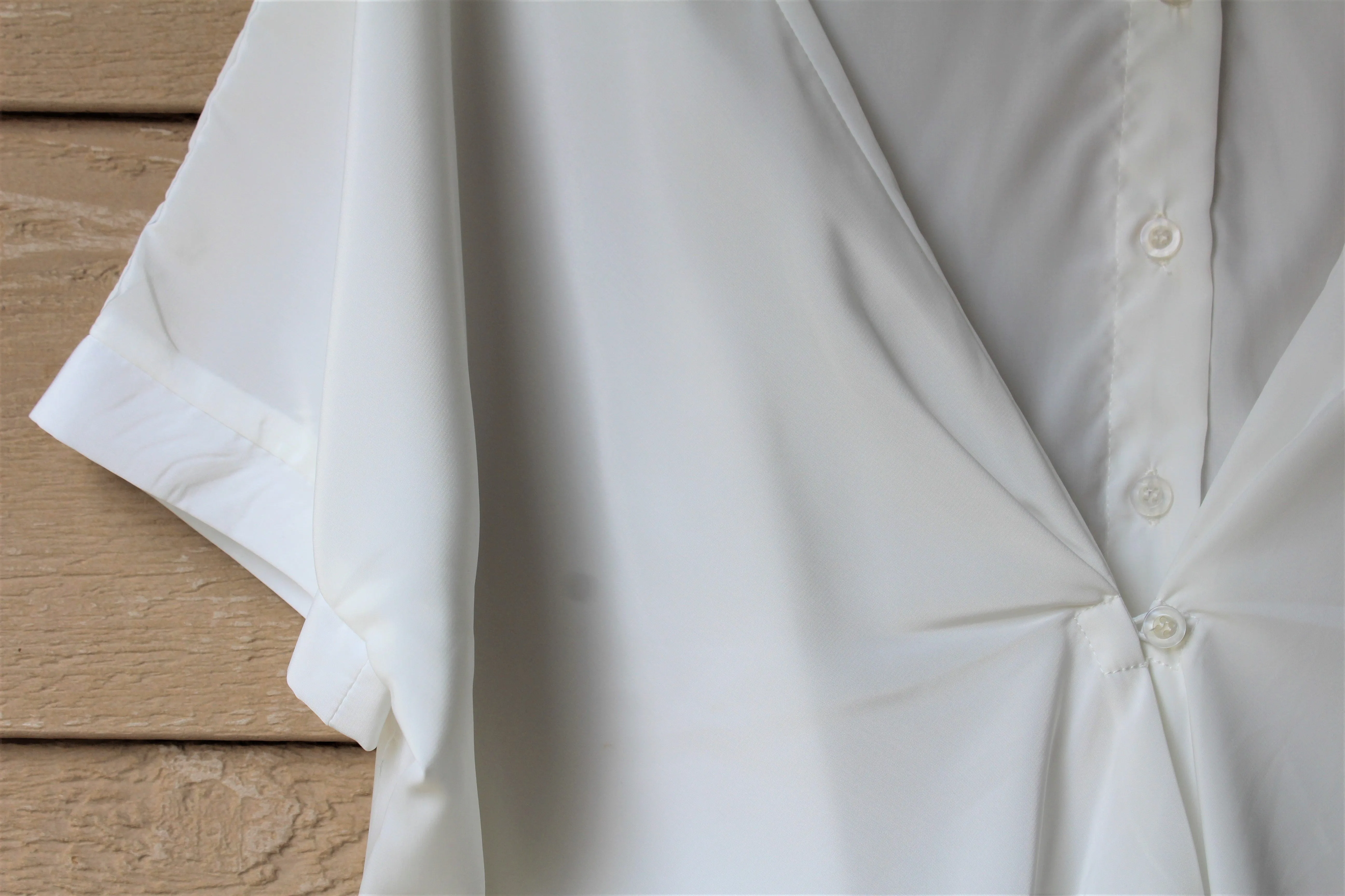 Twist-Front White Buttoned Top