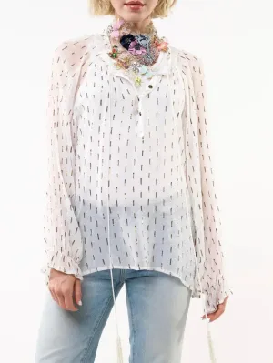 Two Piece Sheer Top with Cami - White