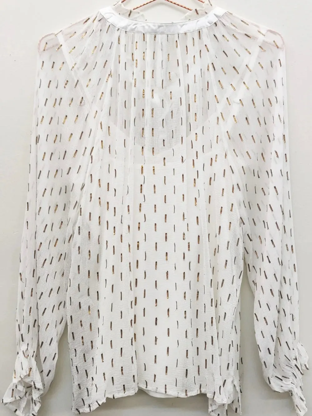 Two Piece Sheer Top with Cami - White