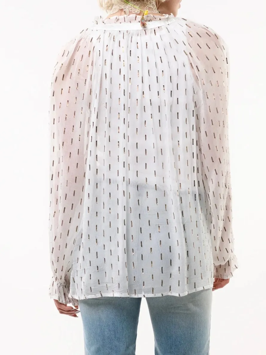 Two Piece Sheer Top with Cami - White