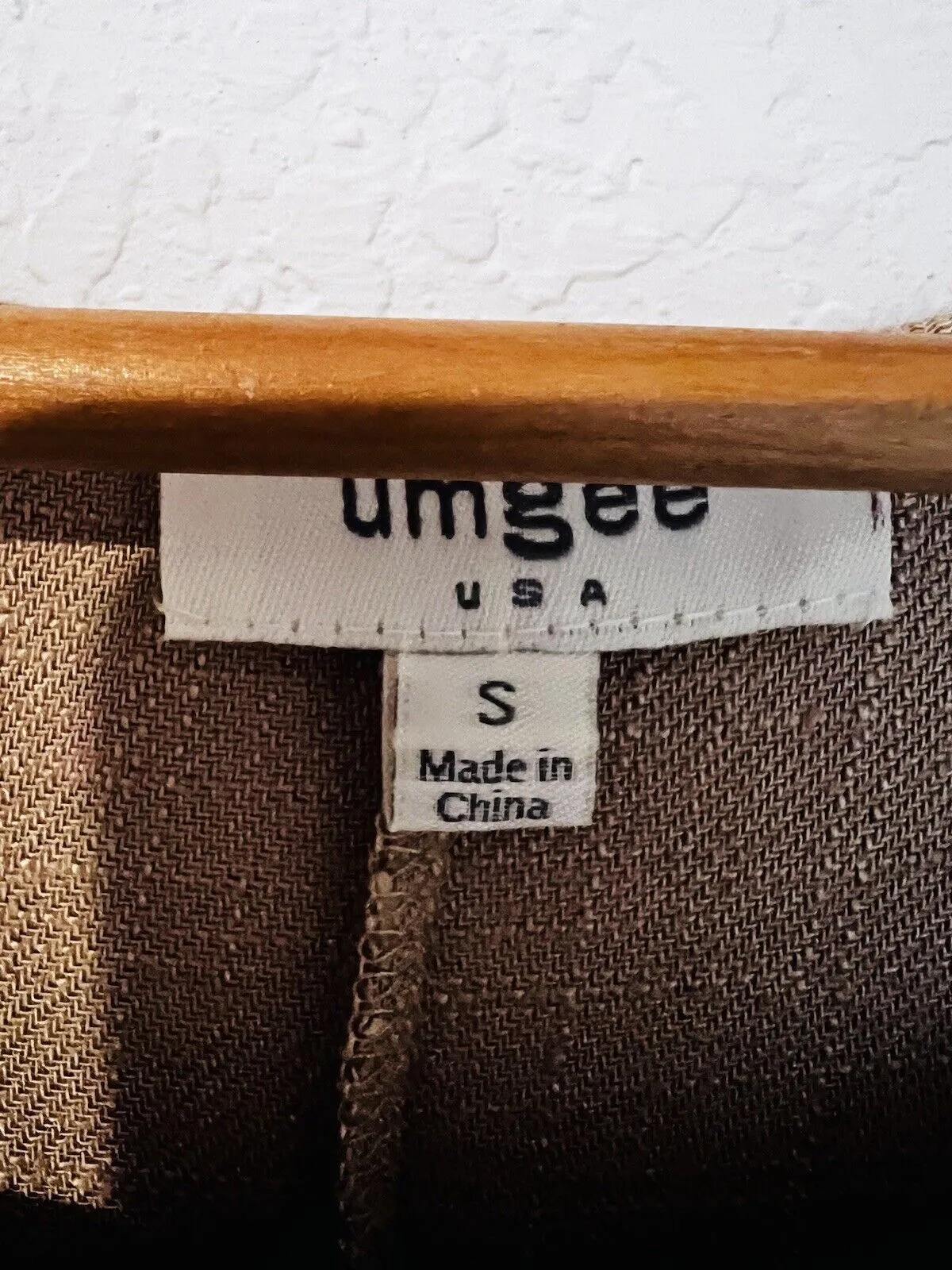UMGEE Mixed Media Linen Top Sz S Flared Ruffle Sleeves Floral Tunic Boho Blouse