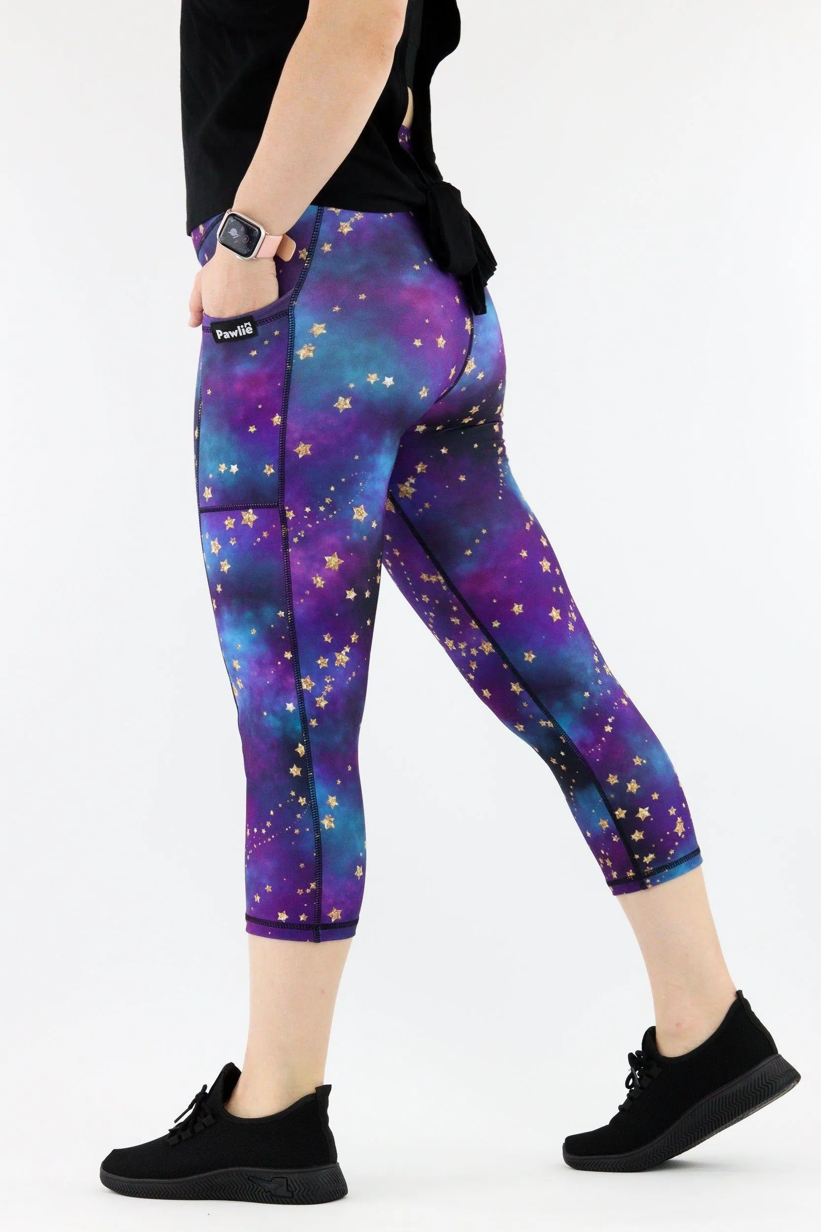 Universe Shimmer - Hybrid 1.0 - Leg Pockets - Capri Leggings