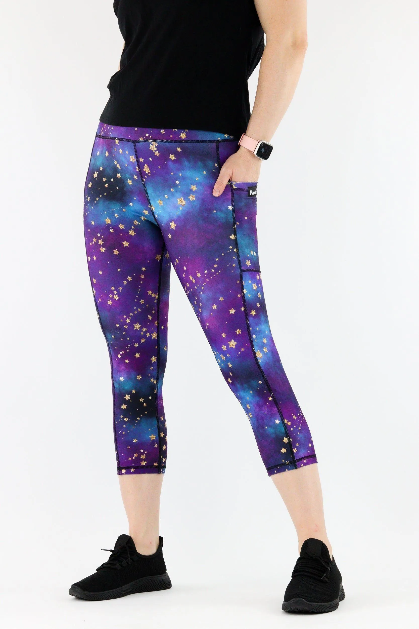 Universe Shimmer - Hybrid 1.0 - Leg Pockets - Capri Leggings