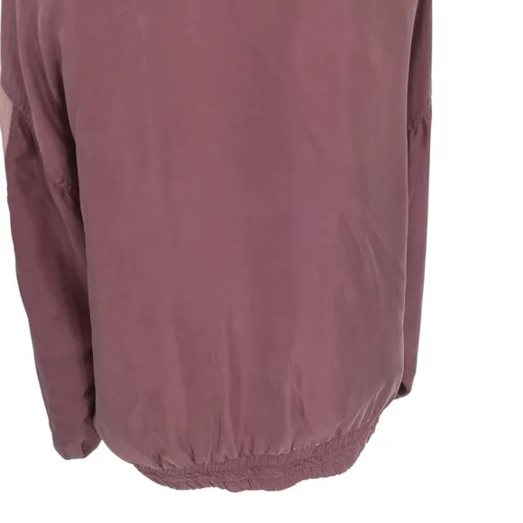 Vintage 100% Silk Exchange Pink Full Zip Windbreaker Jacket Size M Mauve Granny