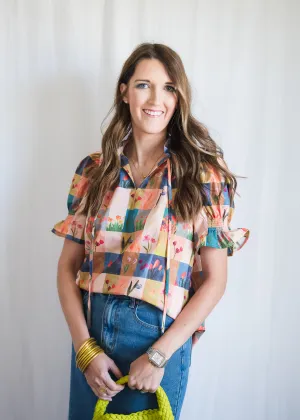 Vintage Checkerboard Blouse