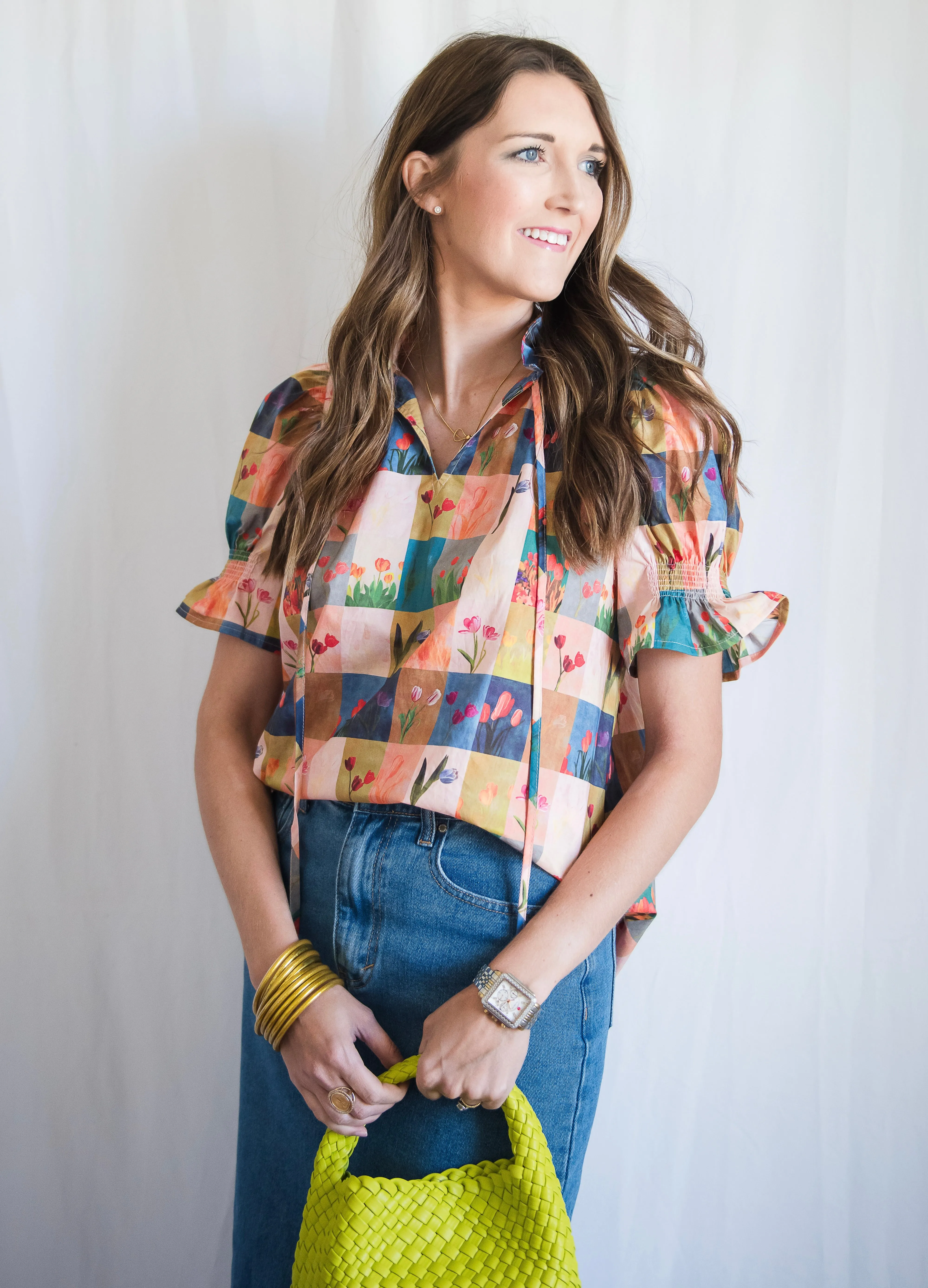 Vintage Checkerboard Blouse
