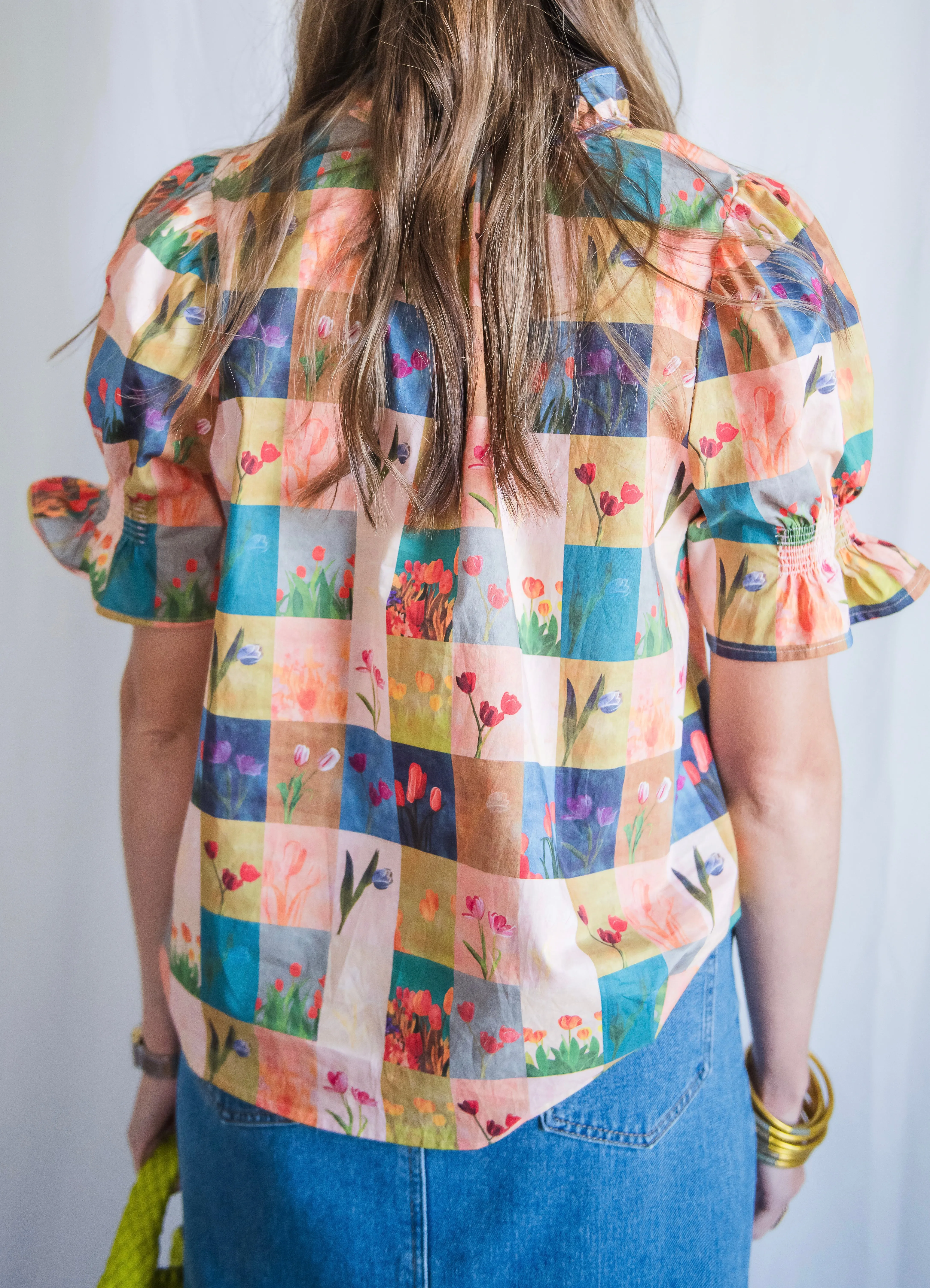 Vintage Checkerboard Blouse