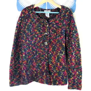Vintage Multicolored Knit Button Front Cardigan