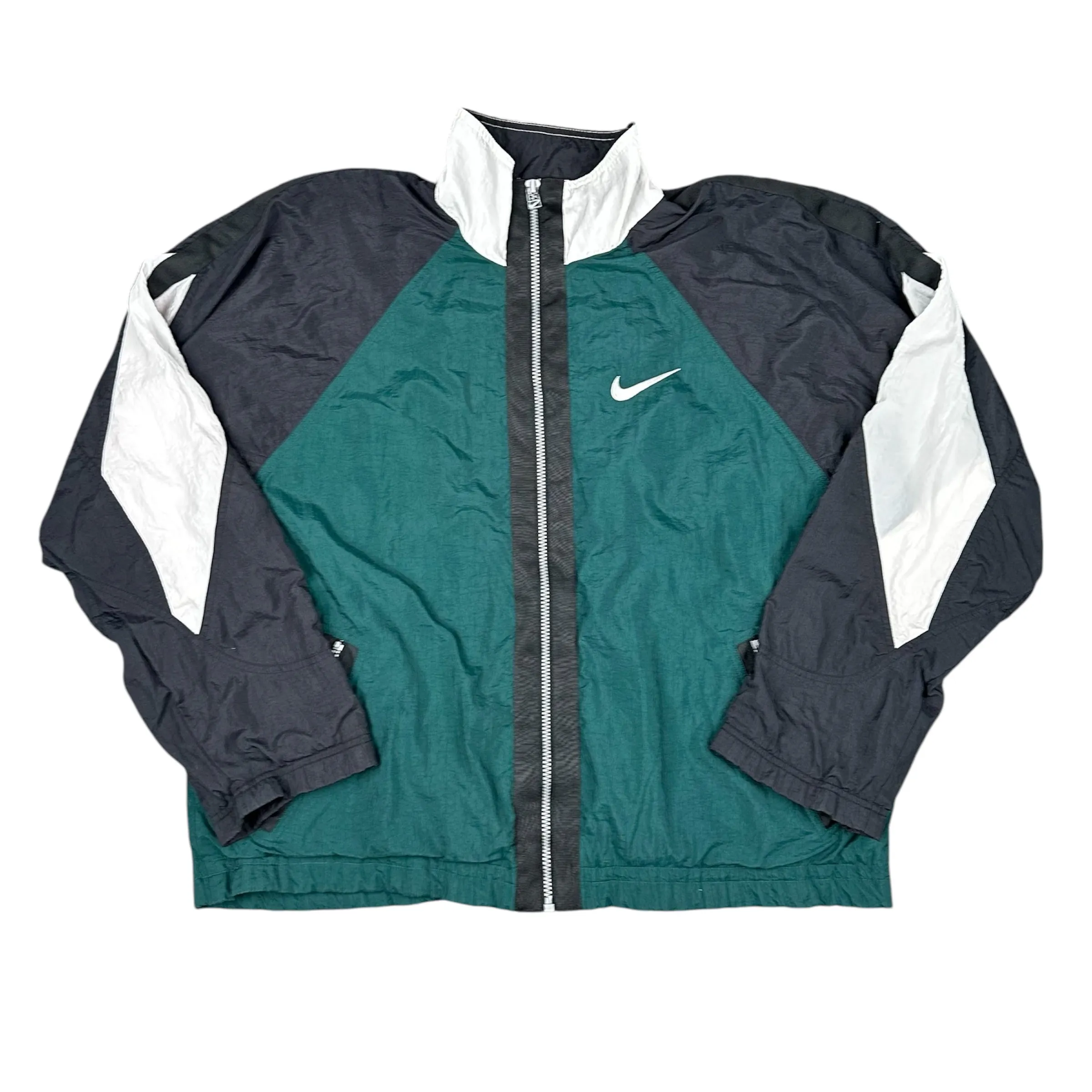 Vintage Nike Green/Black/White Windbreaker Jacket - L